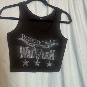 Black Graphic Women's Tank Top Morgan Wallen